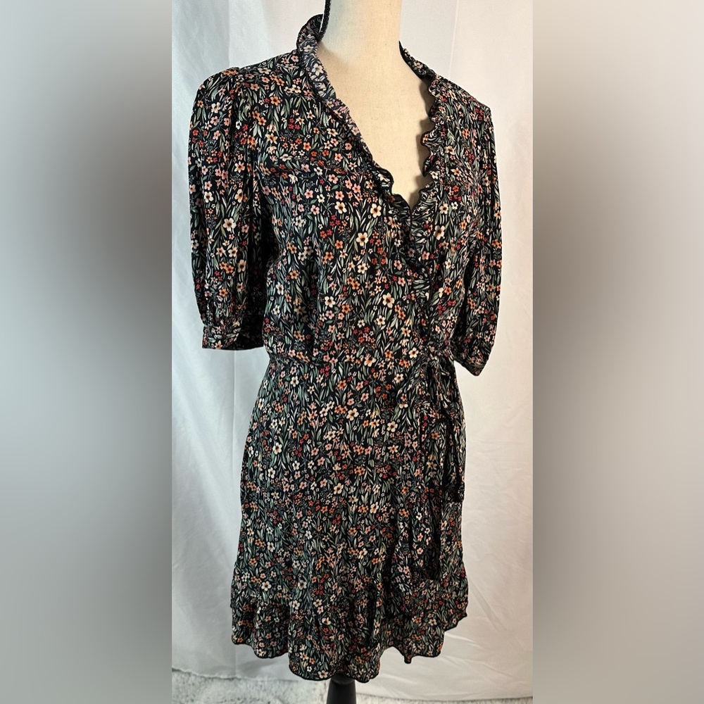 Topshop Floral Midi Dress - Black and Red - Picture 10 of 10